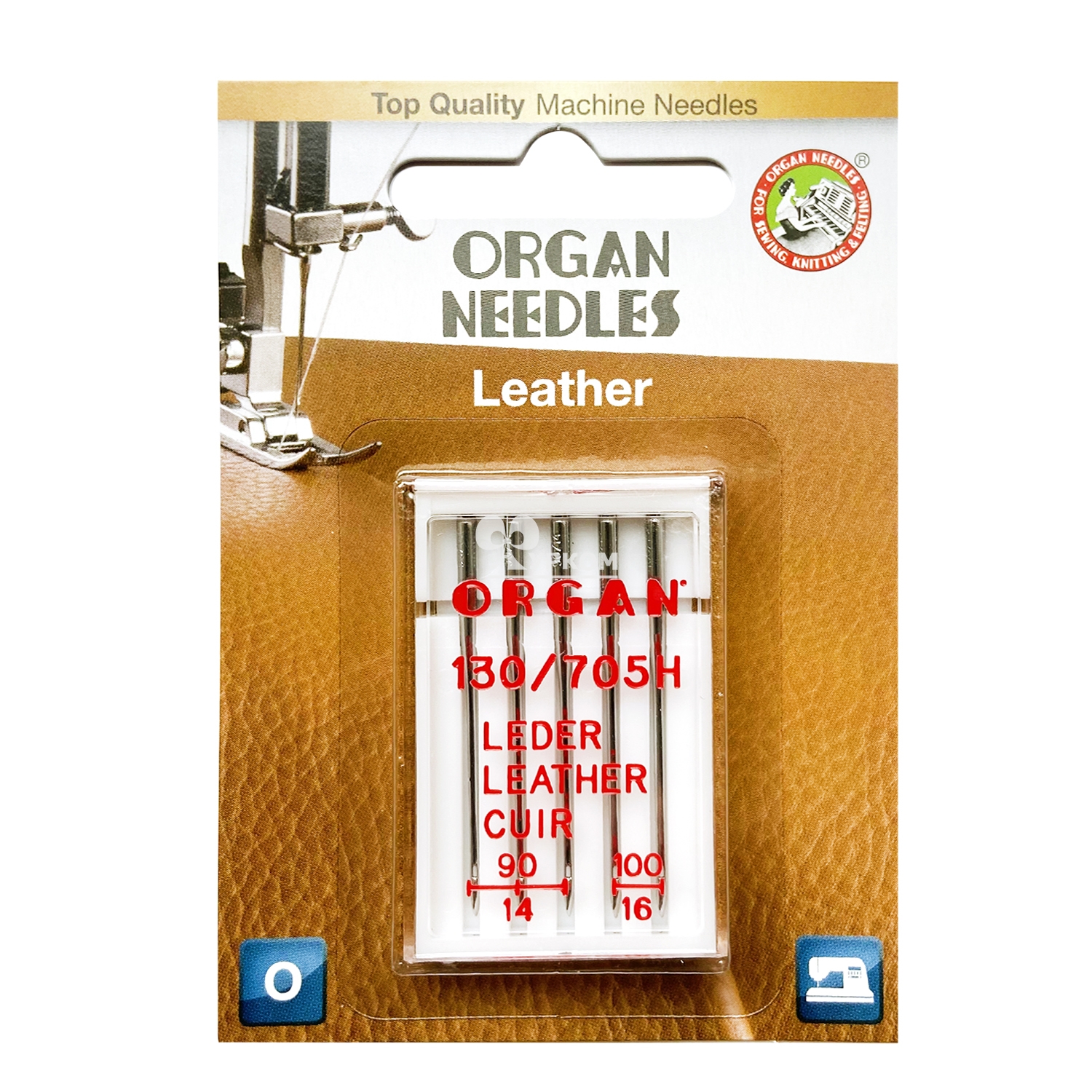 Иглы для швейных машин ORGAN для кожи 5/90-100 (уп. 5шт.) 