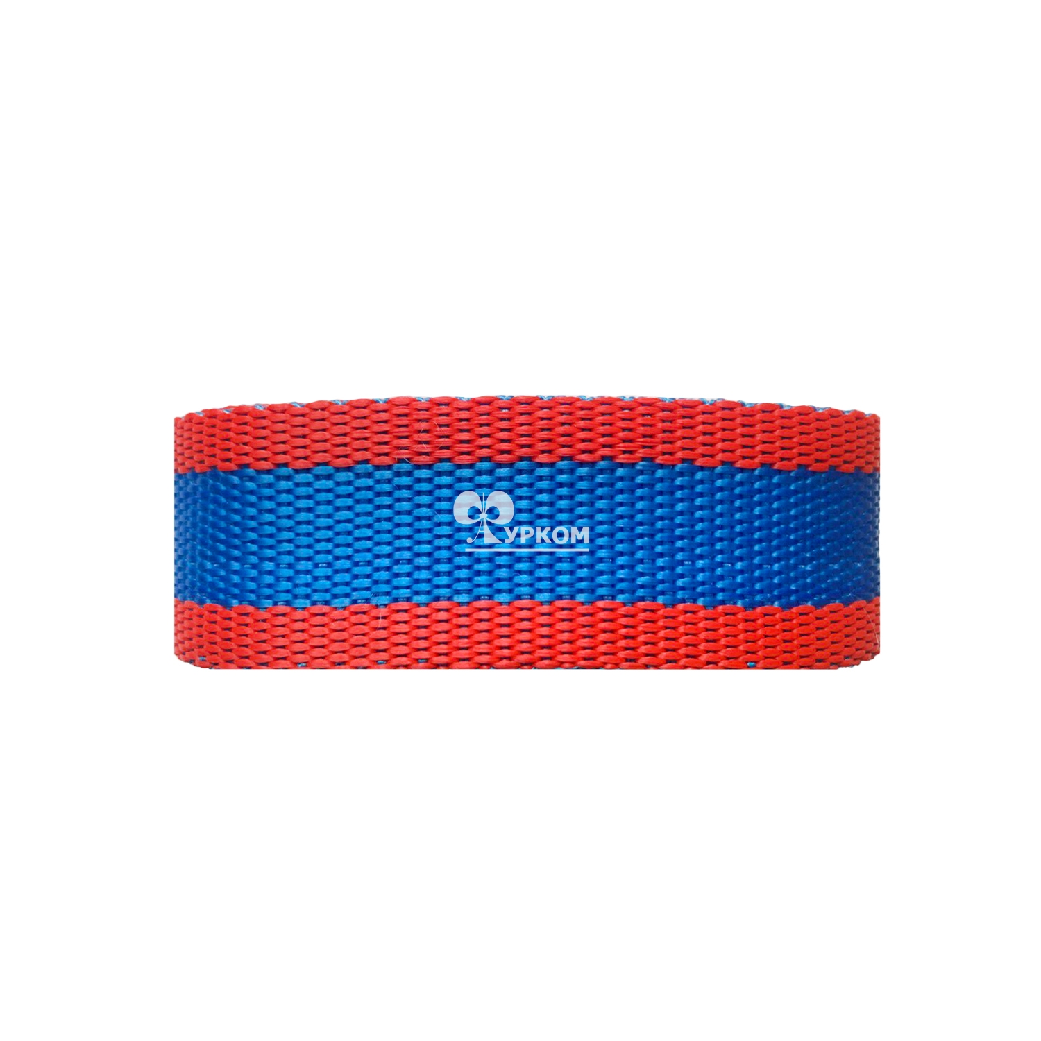 Стропа текстильная (лента ременная) - 30 мм - голубой/красный - 2,5 м