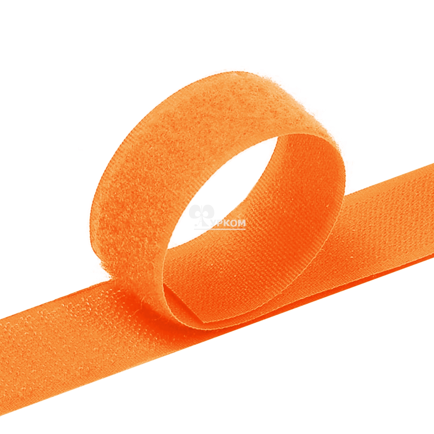 Контактная лента Велкро (липучка) пришивная - 25м - цв неон-оранжевый №140 - ширина 20мм