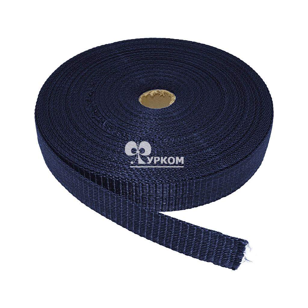 Стропа текстильная (лента ременная) - 30 мм - т.синий - 25 м