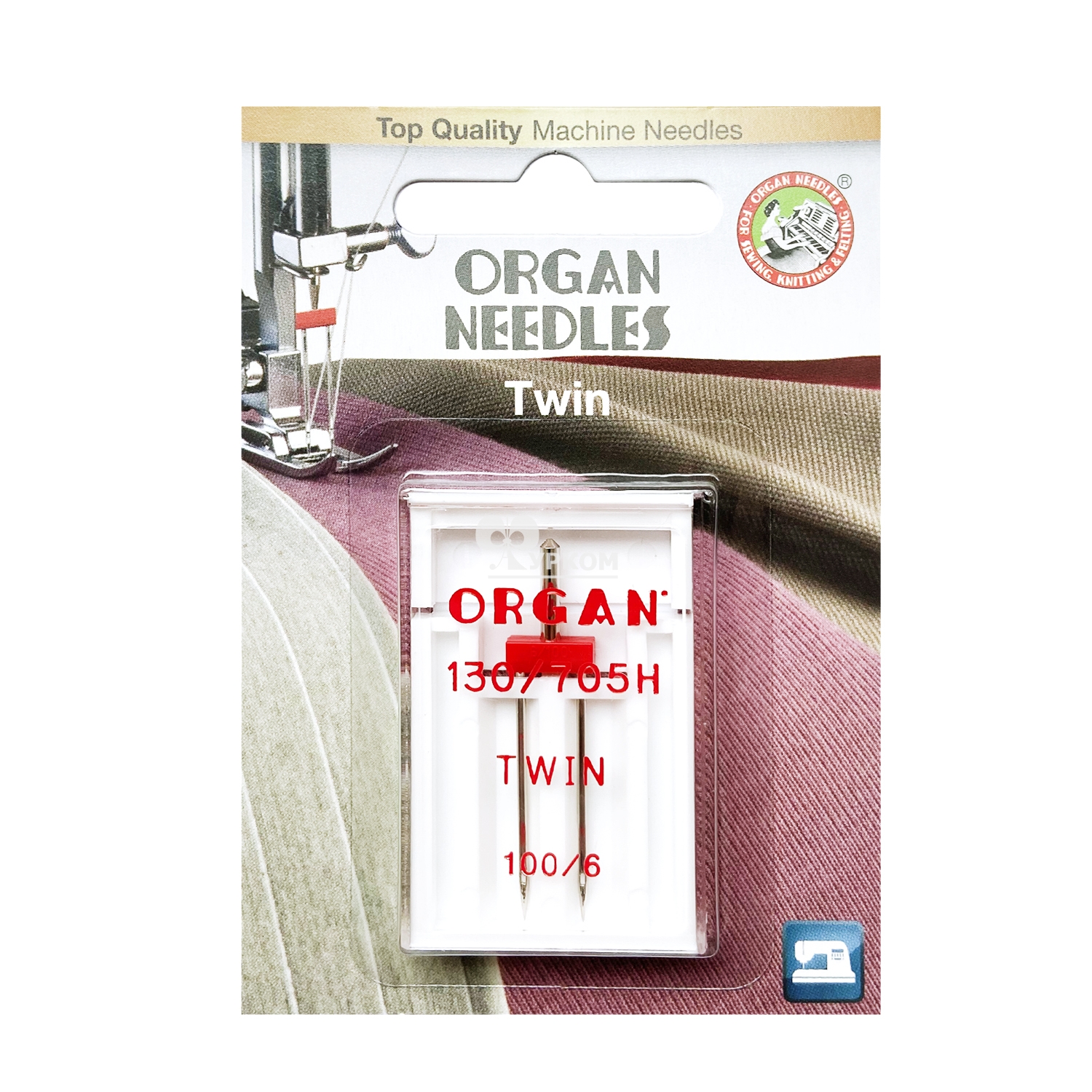 Иглы для швейных машин ORGAN двойные 1-100/6 (уп. 1шт.) 